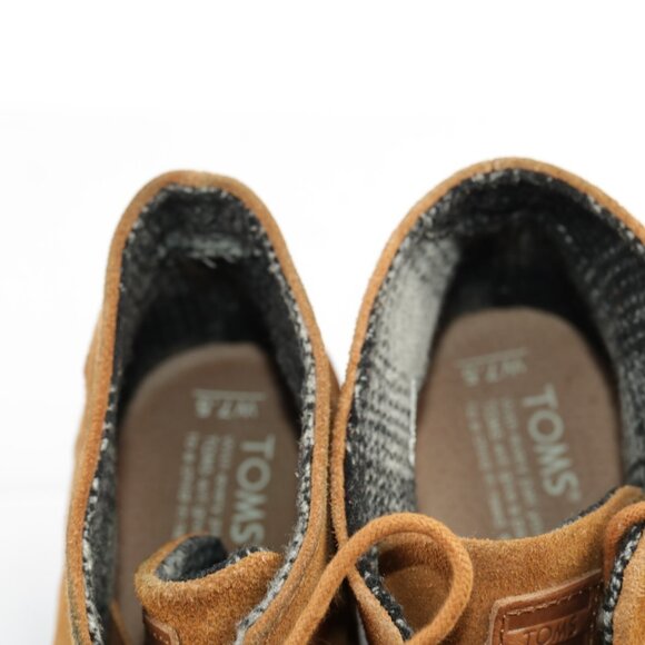 Toms Womens Kala Boots Size 7.5 Camel Tan Suede Wedge Heel Lace Up Desert Bootie - Picture 10 of 11